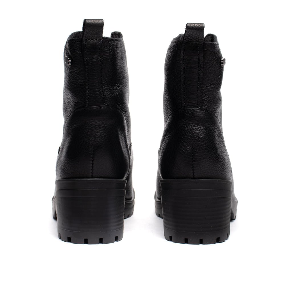 Bota Feminina Bottero Couro Burnish Fechamento Frontal Preto Preto 3