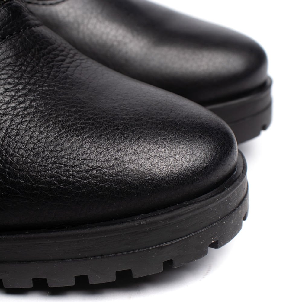 Bota Feminina Bottero Couro Burnish Fechamento Frontal Preto Preto 6