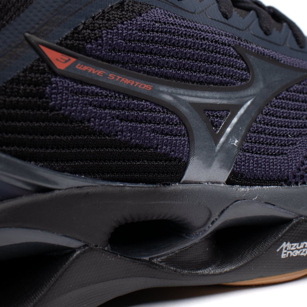 Tênis Masculino Mizuno Wave Stratos 3 Corrida Marinho/Preto Azul Marinho 5