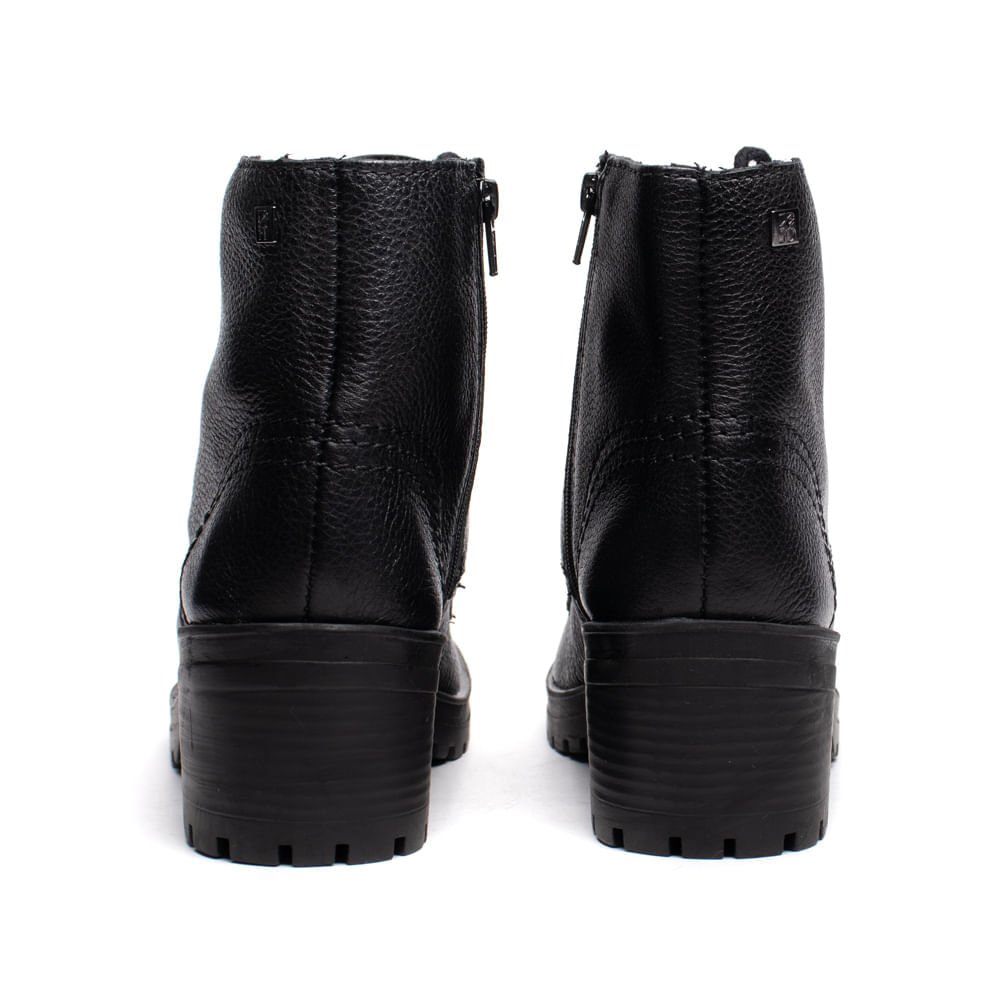 Coturno Feminino Bottero Couro Burnish Preto Preto 3