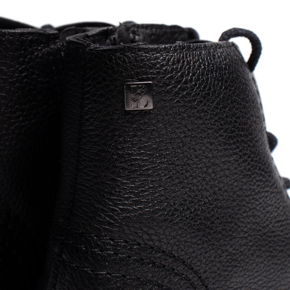 Coturno Feminino Bottero Couro Burnish Preto Preto 5