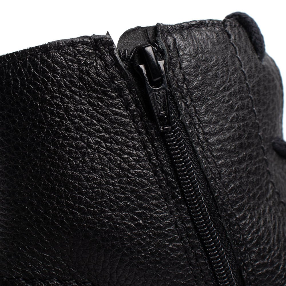 Coturno Feminino Bottero Couro Burnish Preto Preto 6