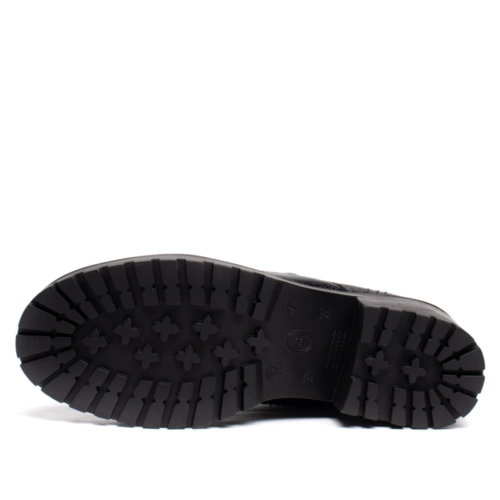 Coturno Feminino Bottero Couro Burnish Preto Preto 2