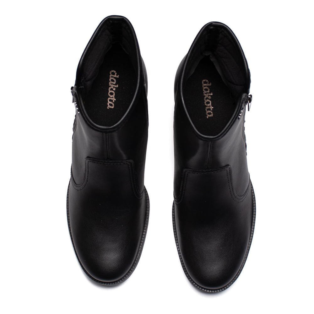 Bota Feminina Dakota Napa Cano Médio Preto Preto 4