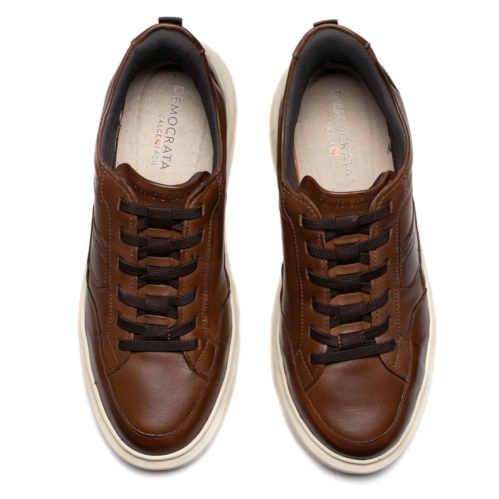Sapatênis Masculino Democrata Pace Calce Fácil Marrom Marrom 4