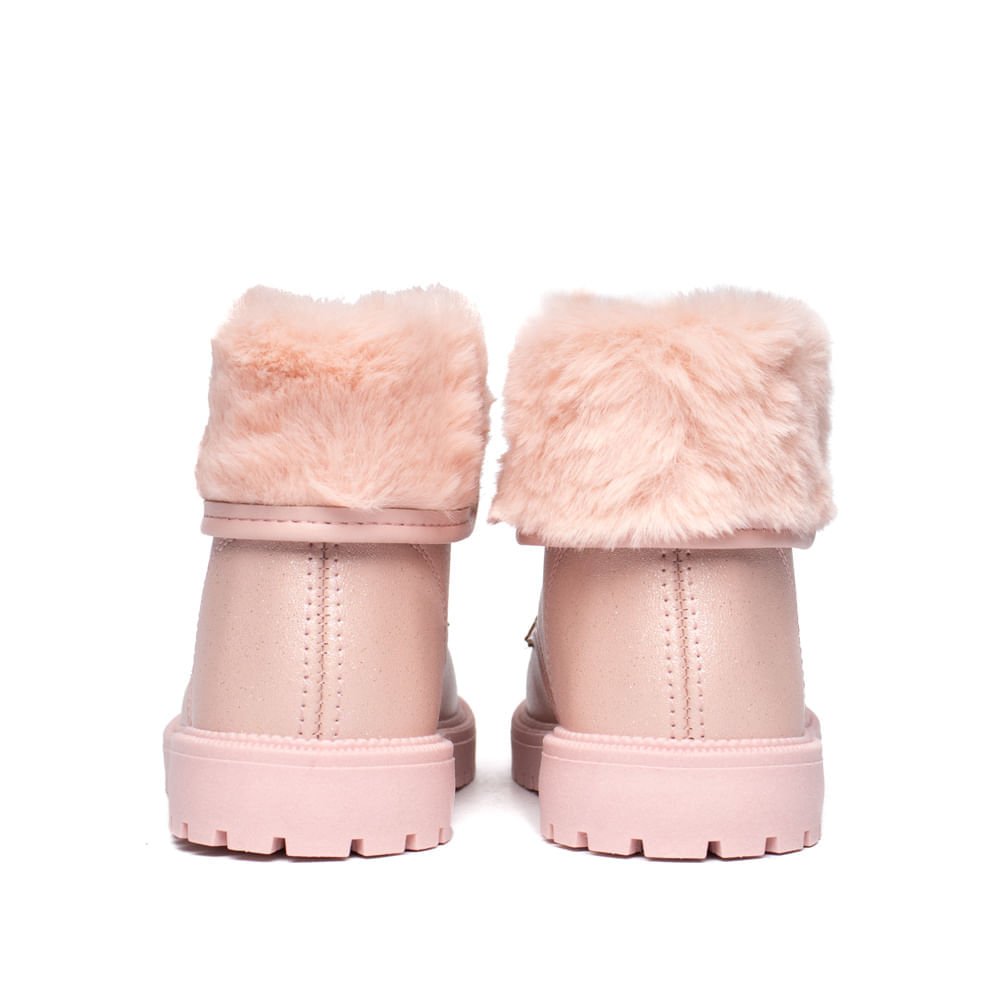 Bota Infantil Molekinha Brilho Fofo Rosa Rosa 3