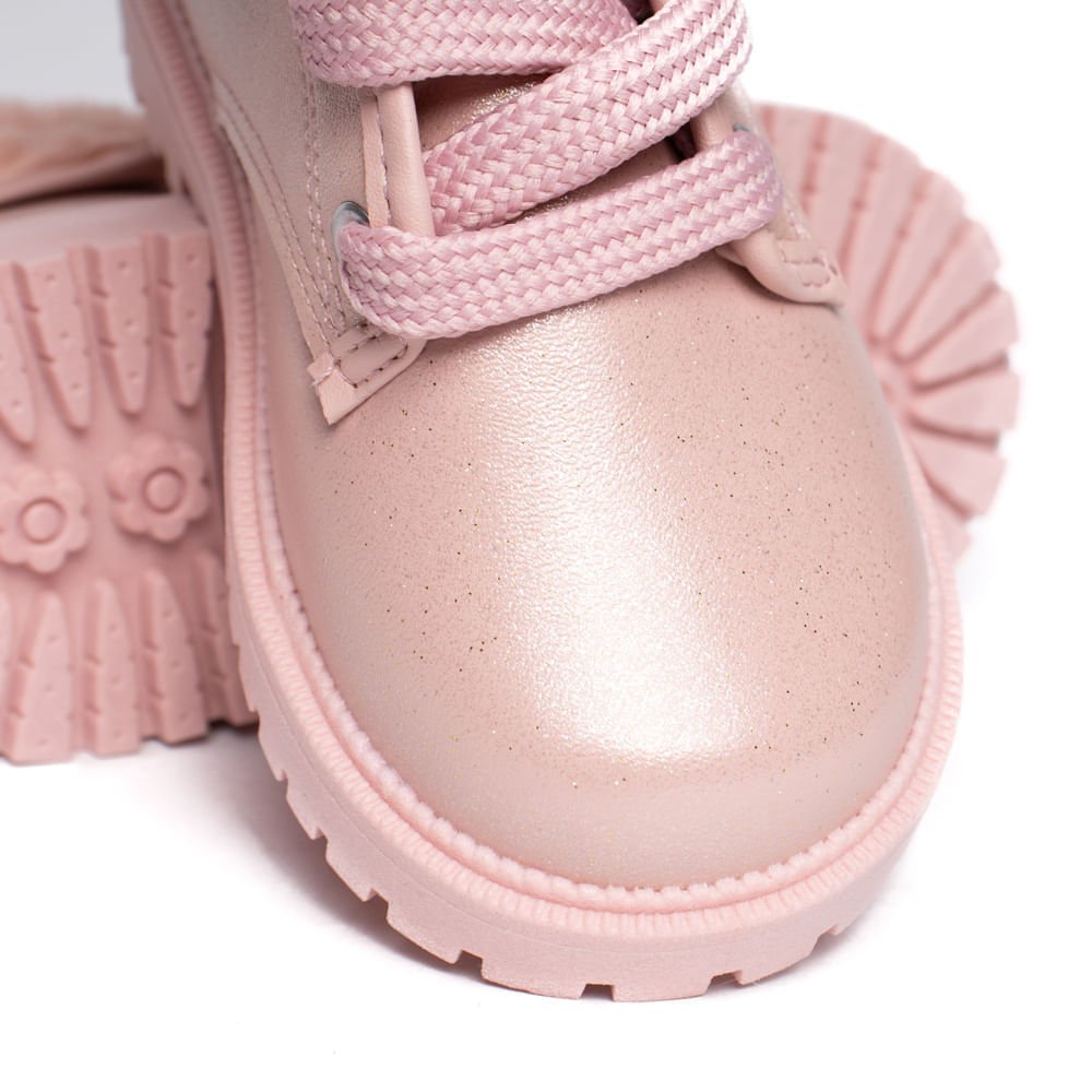 Bota Infantil Molekinha Brilho Fofo Rosa Rosa 5