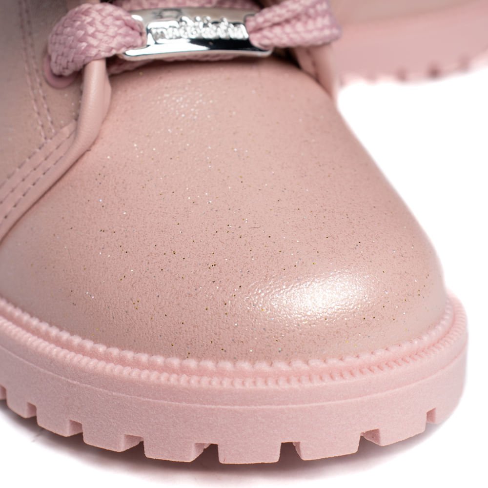 Bota Coturno Infantil Molekinha Enfeite Gatinho Rosa Rosa 6