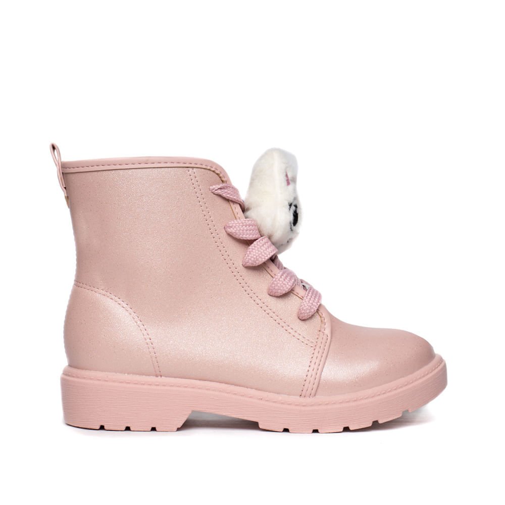 Bota Infantil Molekinha Paris Cano Médio Glitter Rosa