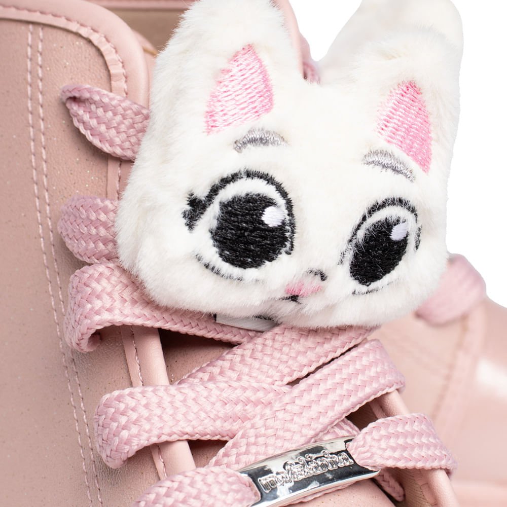 Bota Infantil Molekinha Paris Cano Médio Glitter Rosa Rosa 6