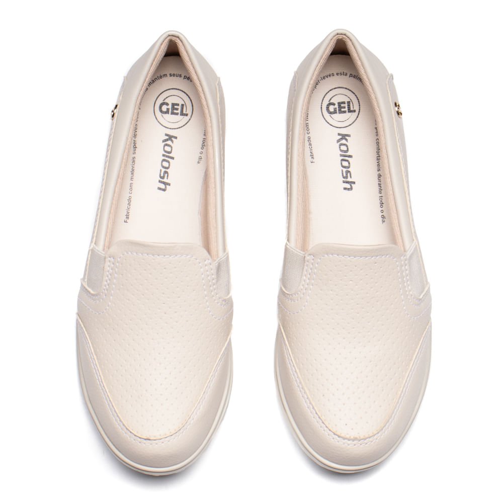 Tênis Feminino Kolosh Slip On Creme Bege 4