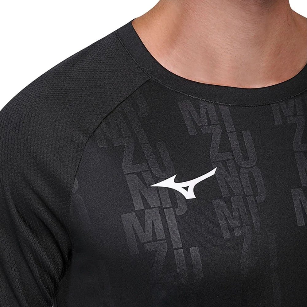 Camiseta Masculina Mizuno Fut II Preto Preto 4