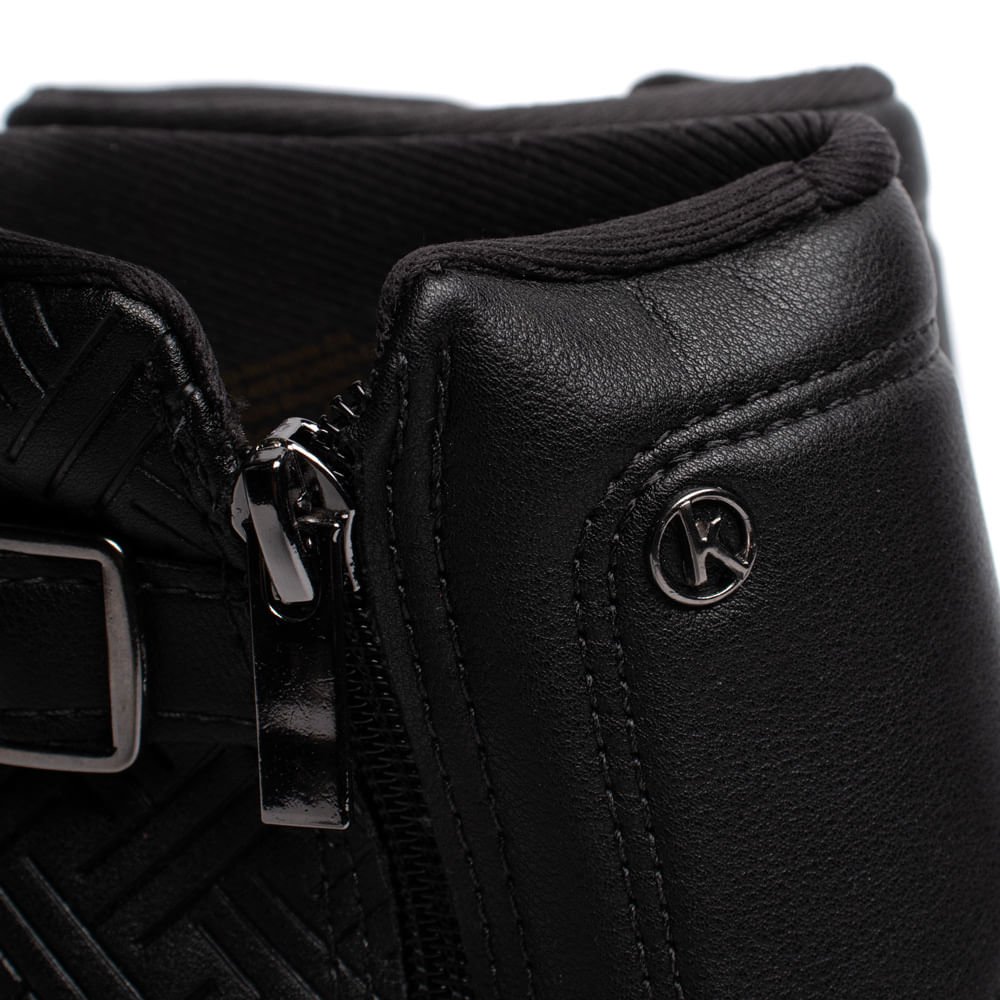Bota Feminina Kolosh Cano Curto Tratorado Napa Preto Preto 5