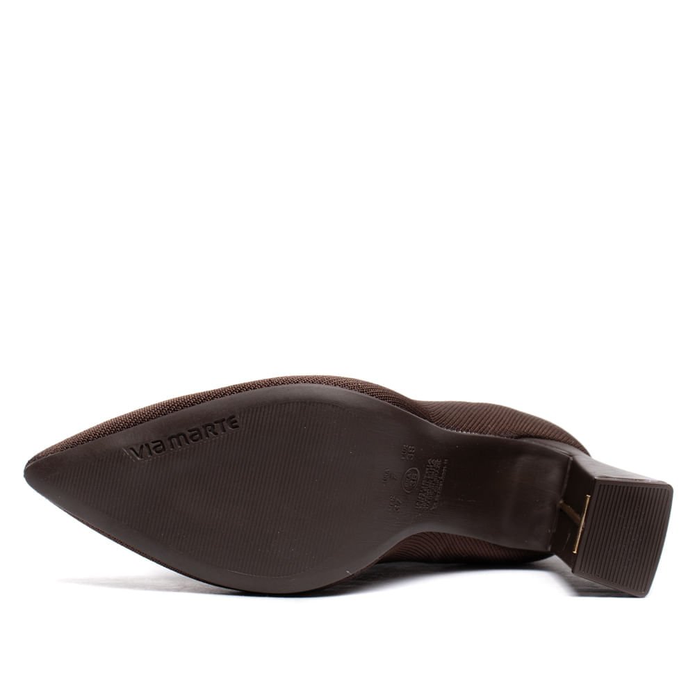 Bota Feminina Via Marte Tech Knit Salto Bloco Marrom Marrom 2