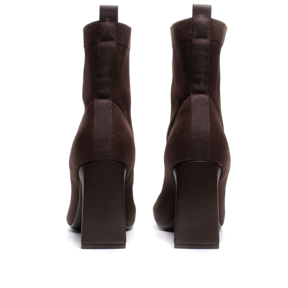 Bota Feminina Via Marte Tech Knit Salto Bloco Marrom Marrom 3