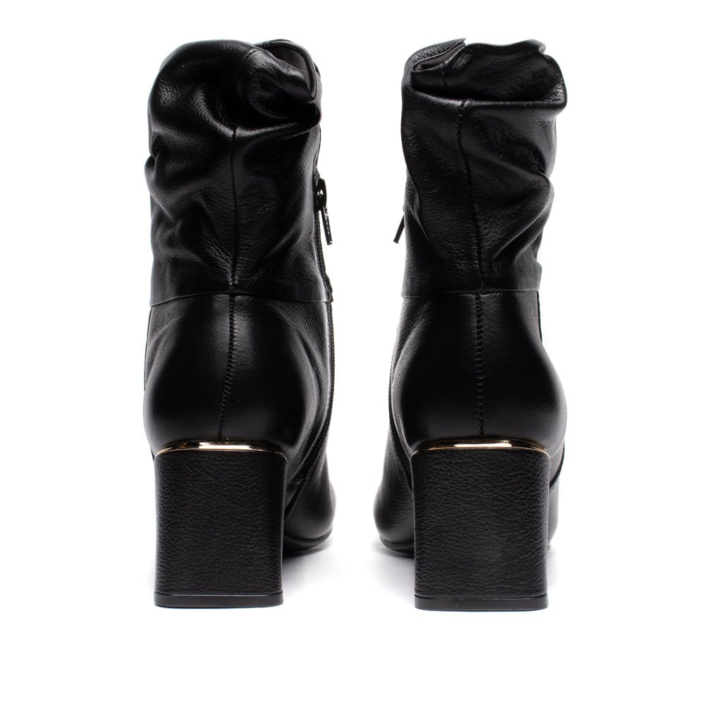 Bota Feminina Via Marte Slouch Salto Bloco Couro Preto Preto 3