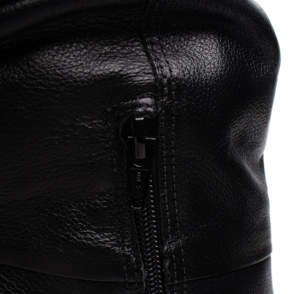 Bota Feminina Via Marte Slouch Salto Bloco Couro Preto Preto 6