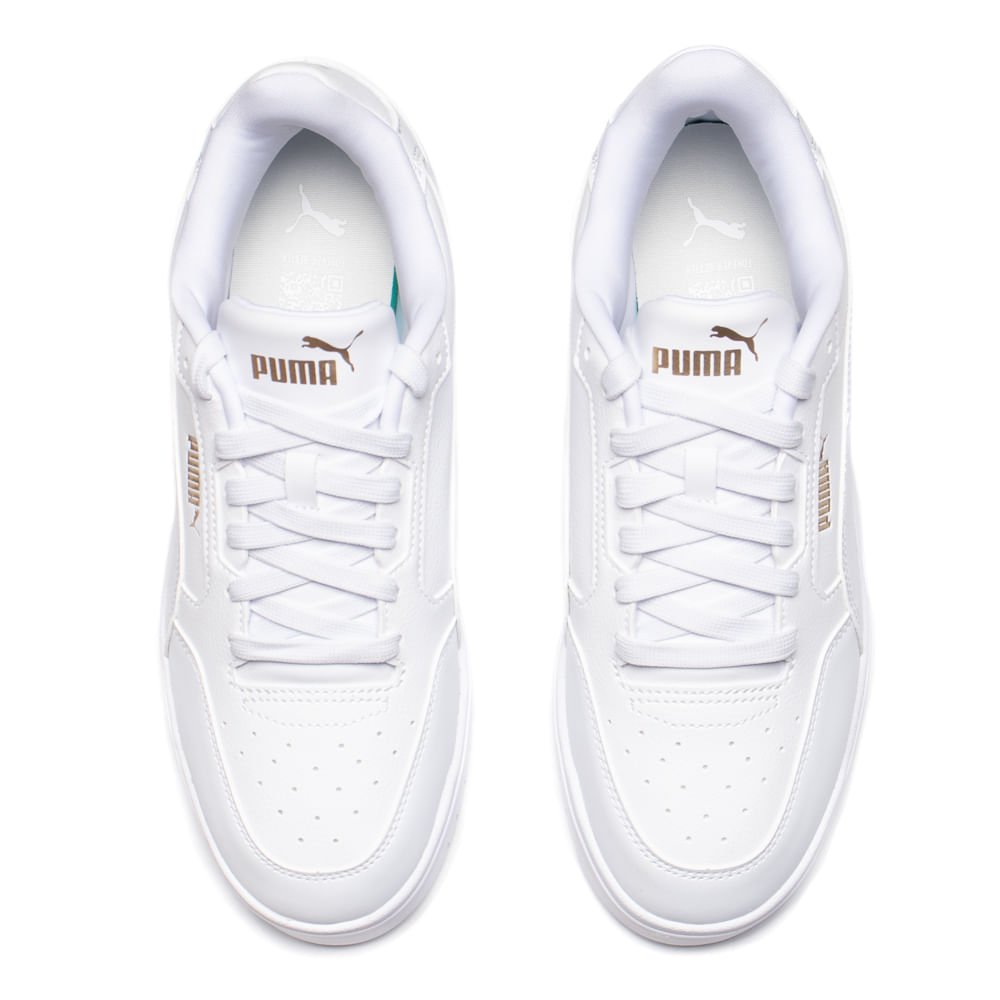 Tênis Masculino Puma Shuffle Downtown Casual Branco/Dourado Branco 4