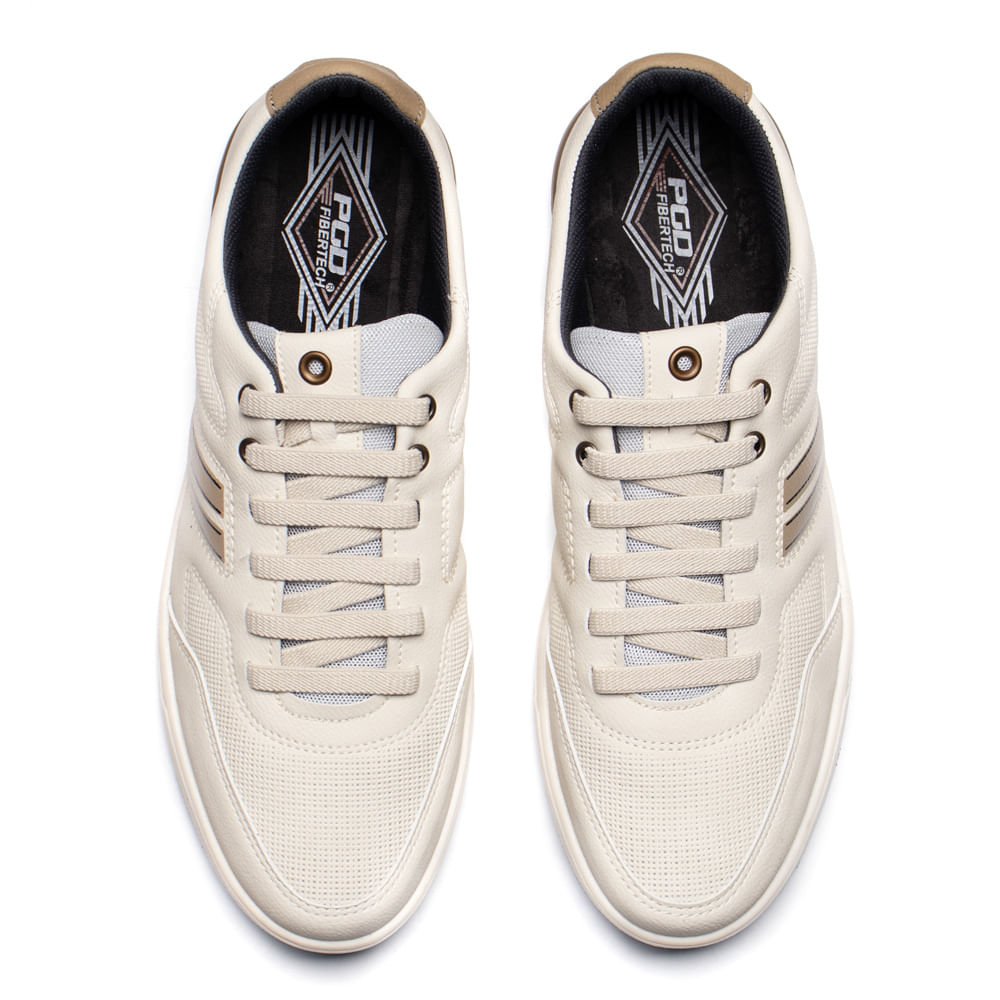 Sapatênis Masculino Pegada Microfibra Off White/Bege Bege 4