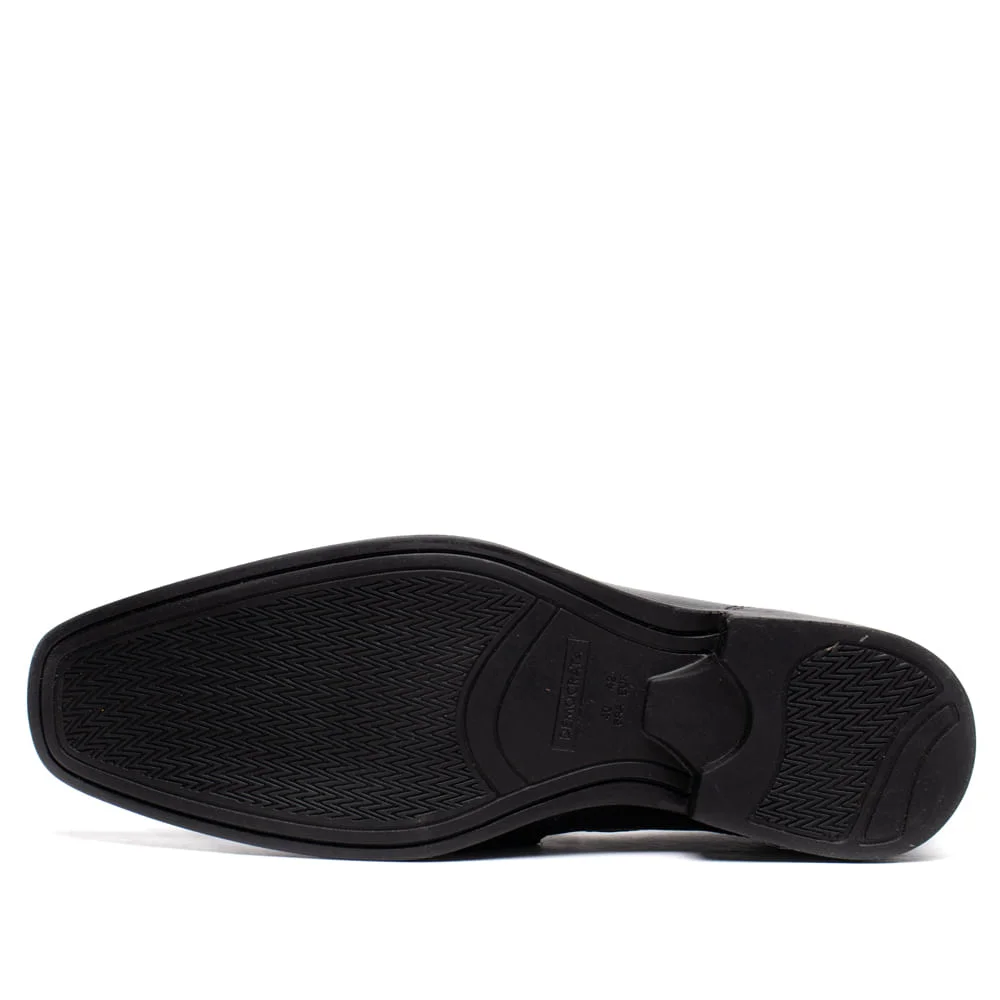 Sapato Masculino Democrata Unique Couro Elegante Preto Preto 2