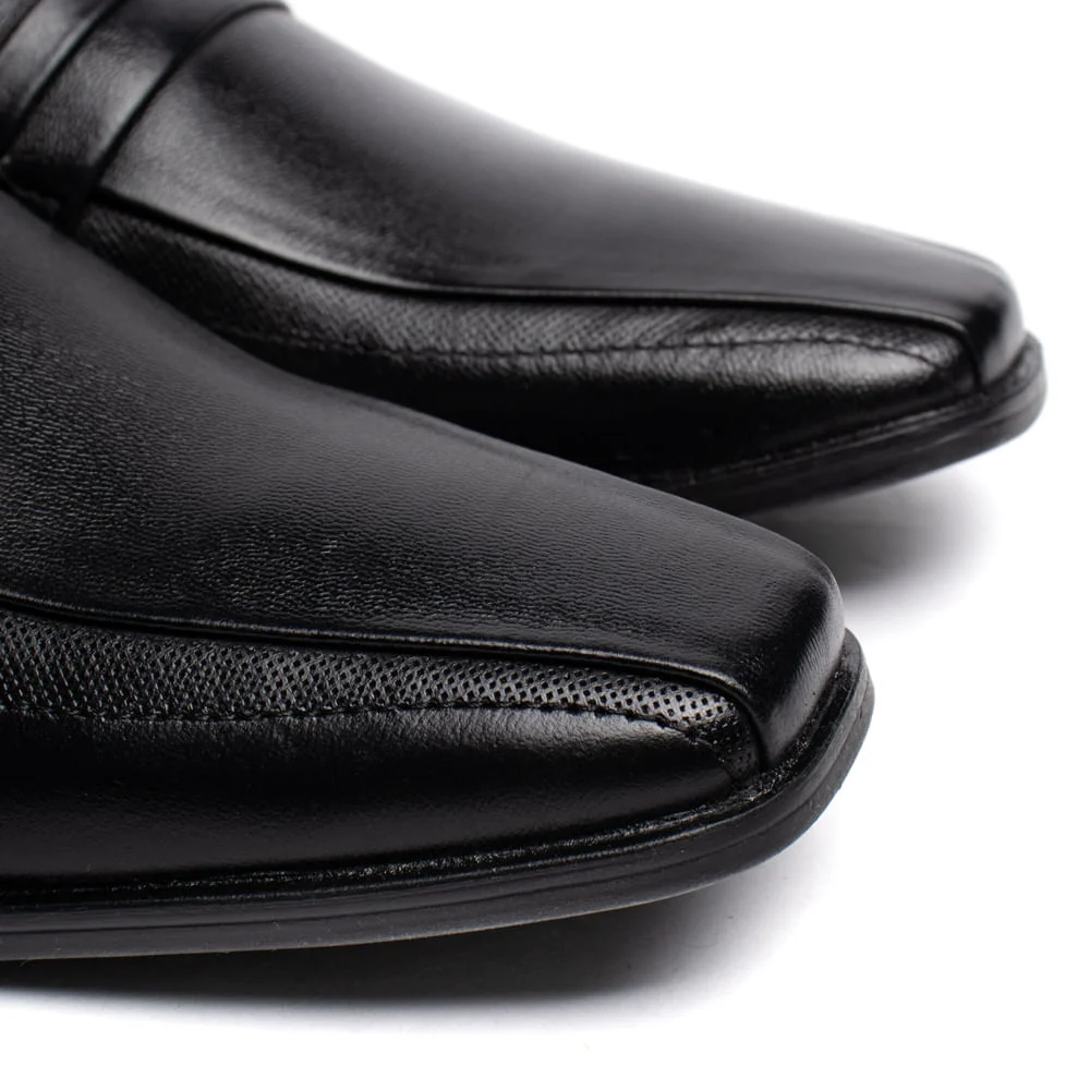 Sapato Masculino Democrata Unique Couro Elegante Preto Preto 5