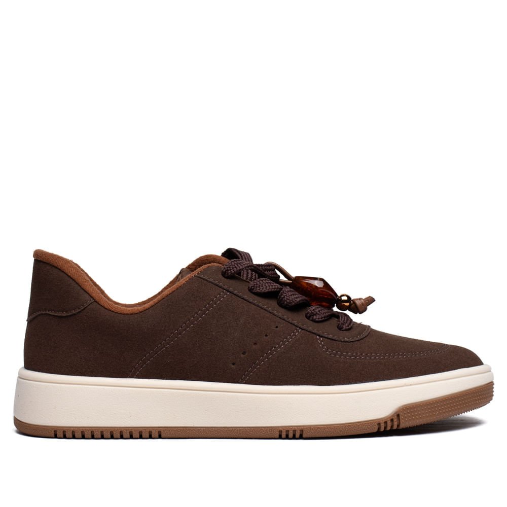 Tênis Feminino Beira Rio Camurção Pingente Marrom