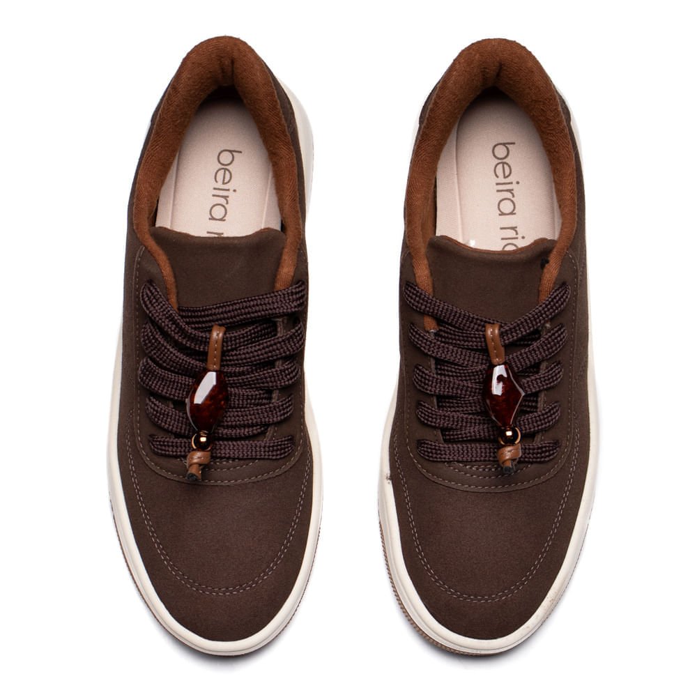 Tênis Feminino Beira Rio Camurção Pingente Marrom Marrom 4