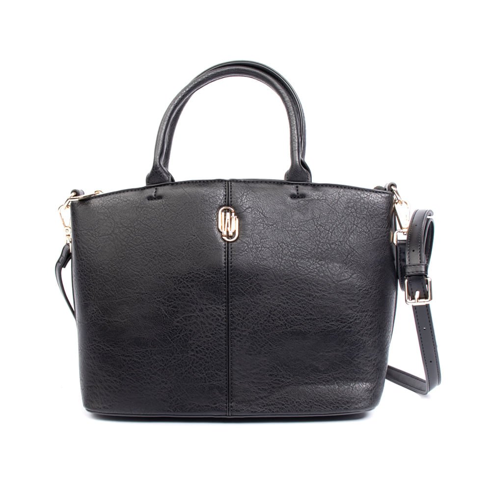 Bolsa Feminina WJ Tiracolo Média Burnished Preto