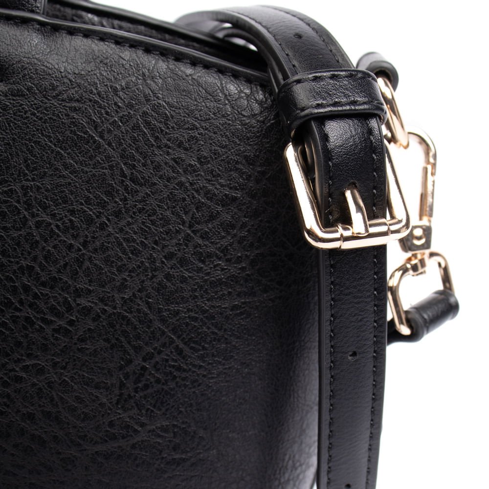 Bolsa Feminina WJ Tiracolo Média Burnished Preto Preto 4