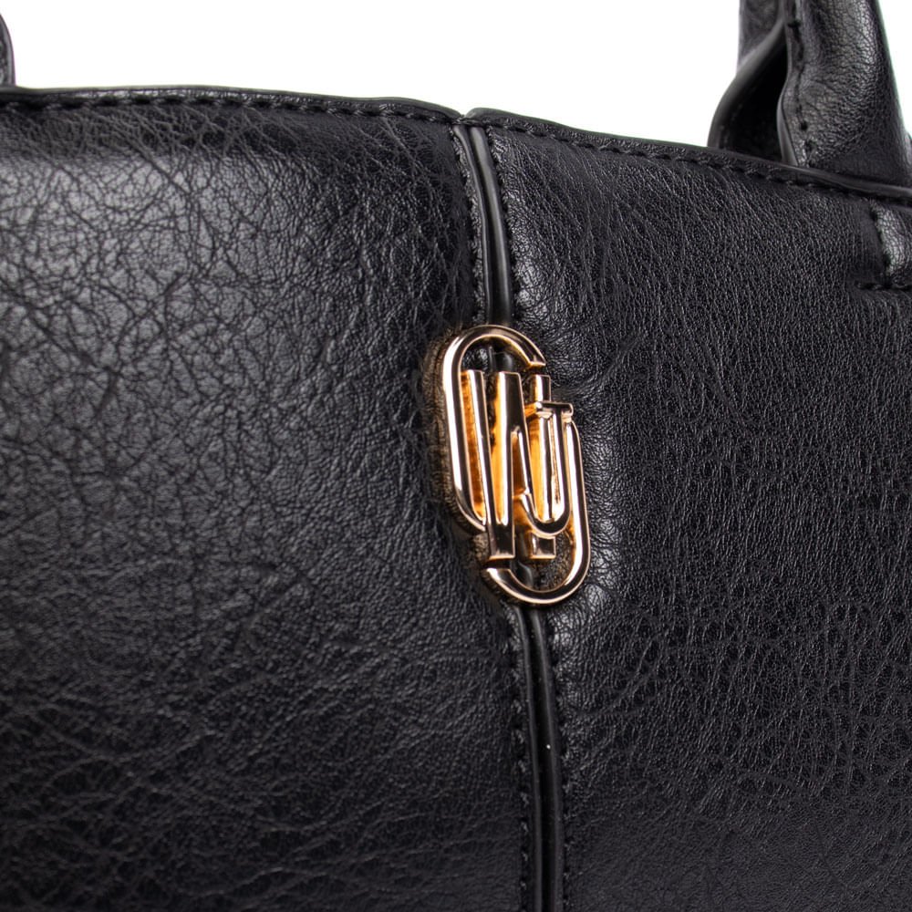 Bolsa Feminina WJ Tiracolo Média Burnished Preto Preto 6