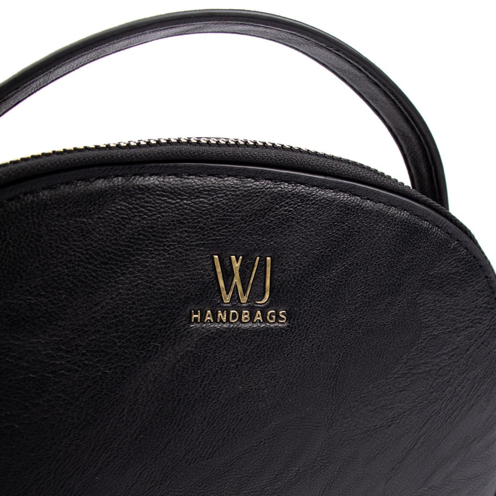 Bolsa Feminina WJ Transversal Pequena Burnished Preto Preto 4