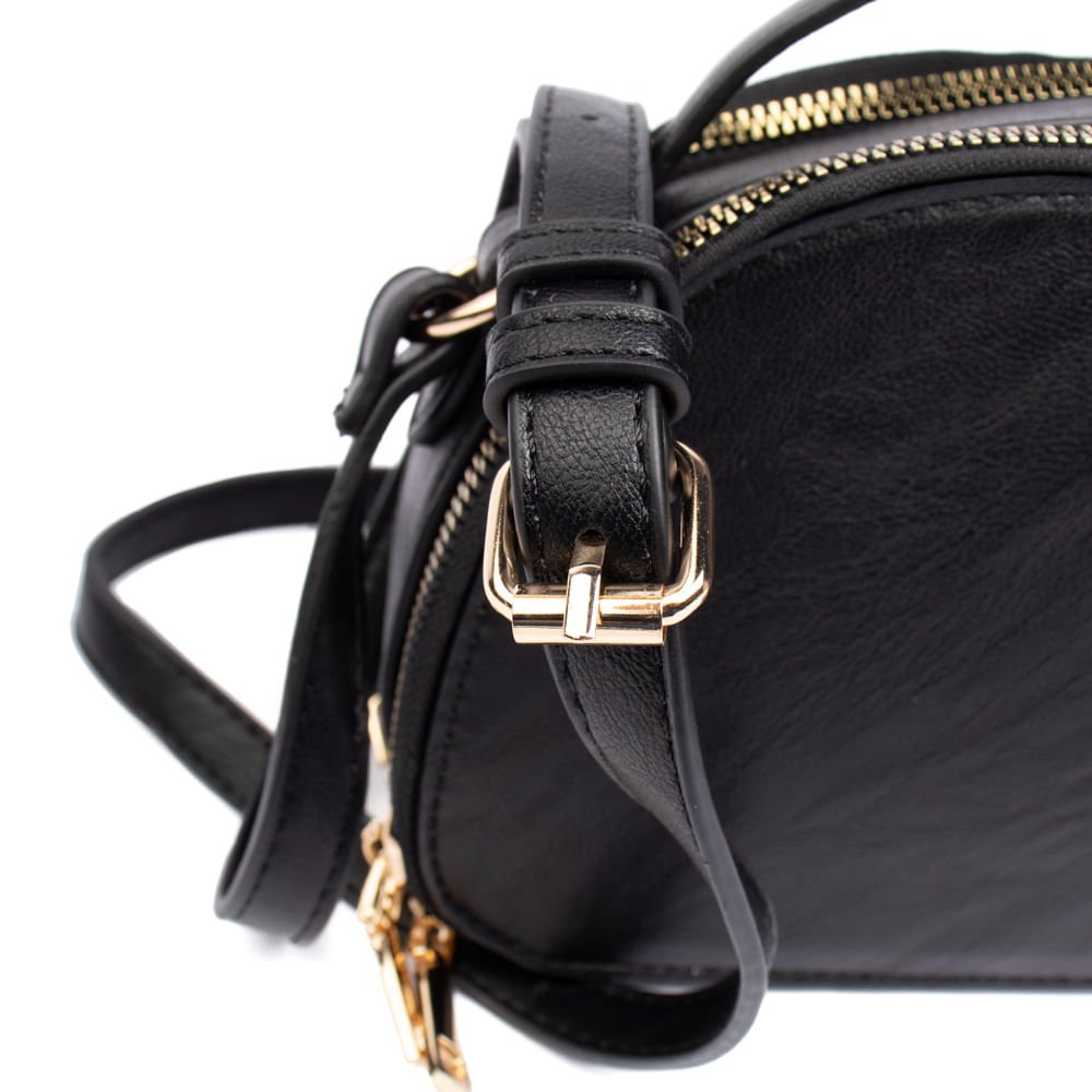 Bolsa Feminina WJ Transversal Pequena Burnished Preto Preto 5