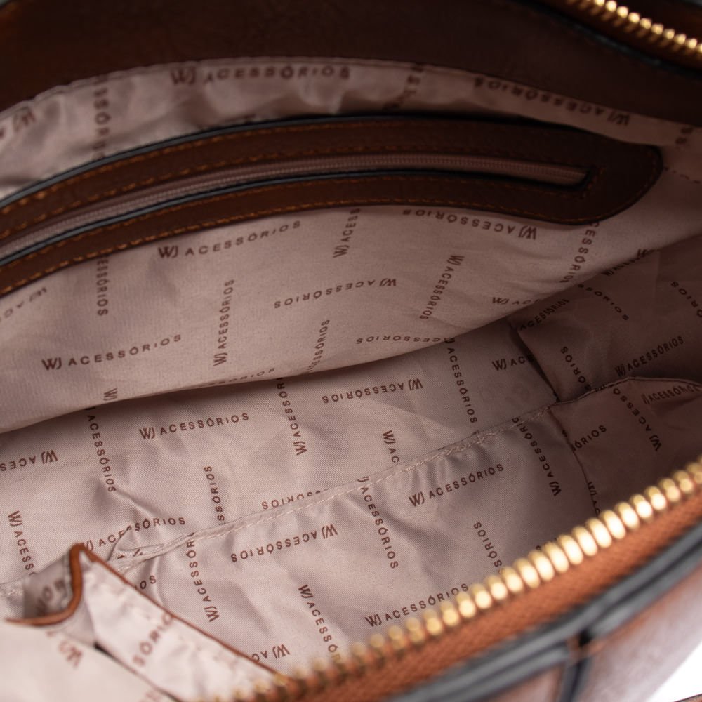 Bolsa Feminina WJ Tiracolo Média Burnished Marrom Marrom 4
