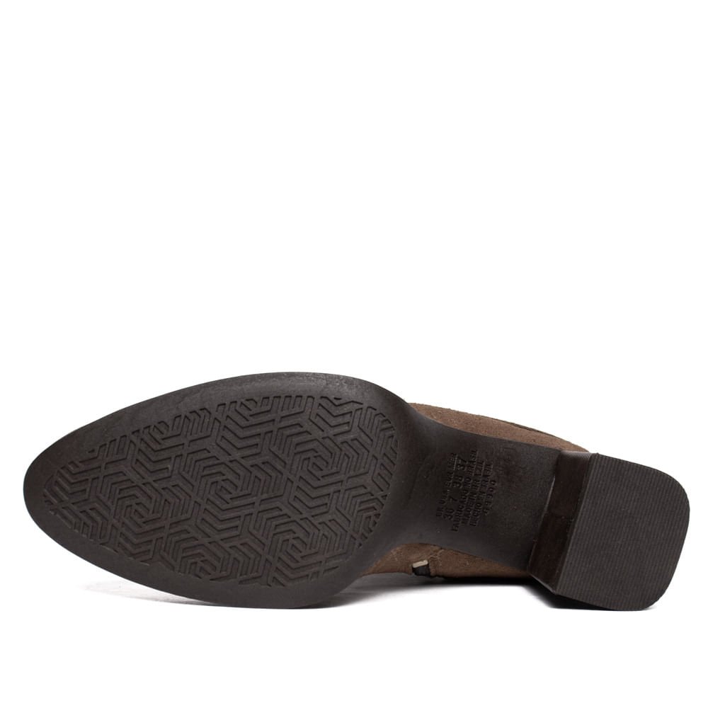 Bota Feminina Dakota Cano Curto Couro Camurça Marrom Marrom 2