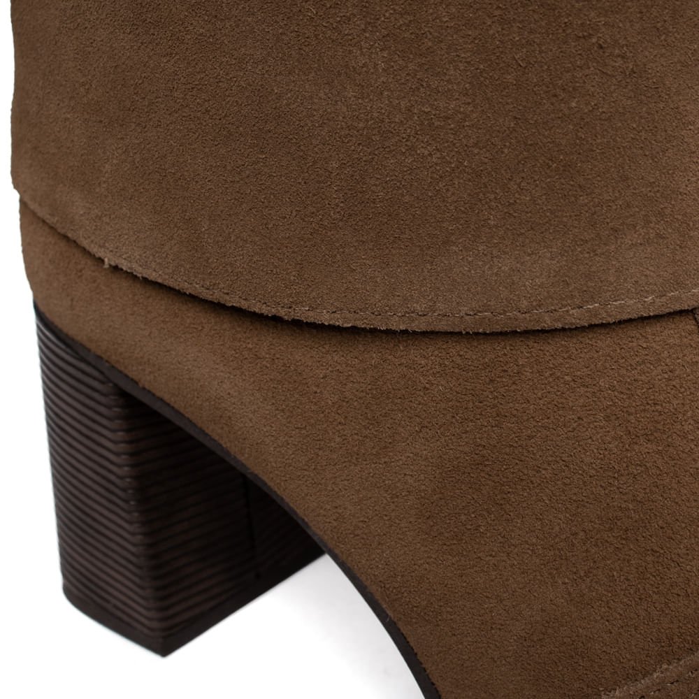 Bota Feminina Dakota Cano Curto Couro Camurça Marrom Marrom 6