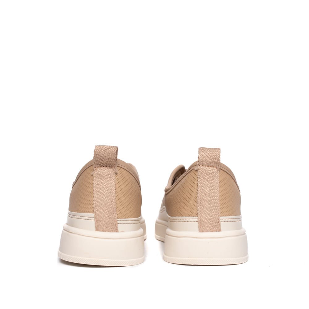 Tênis Feminino Beira Rio Napa Turim Casual Bege Bege 3