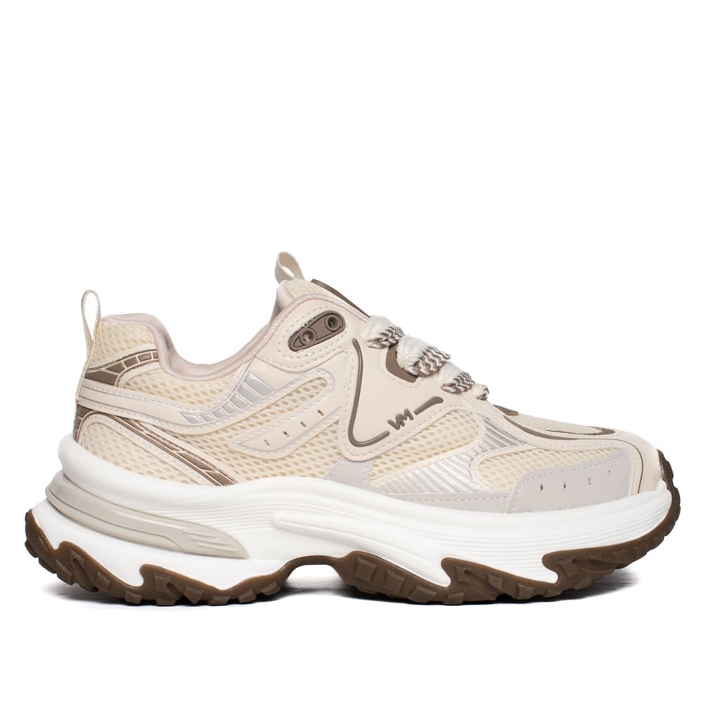 Tênis Feminino Via Marte Nobuck Casual Bege/Marrom