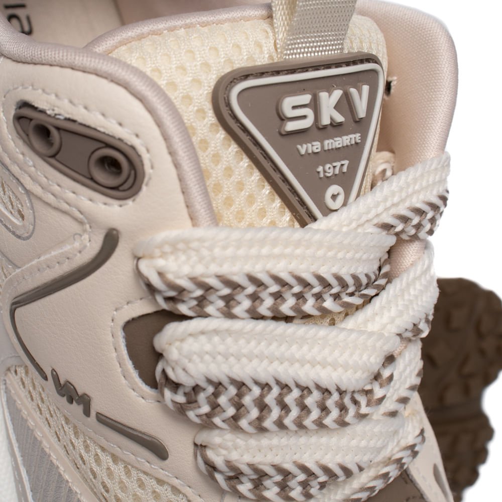 Tênis Feminino Via Marte Nobuck Casual Bege/Marrom Bege 6