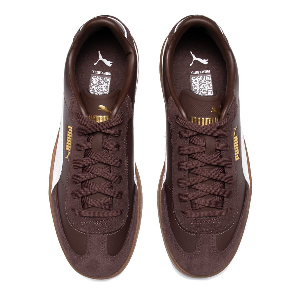 Tênis Masculino Puma Club II Era Casual Marrom/Dourado Marrom 4