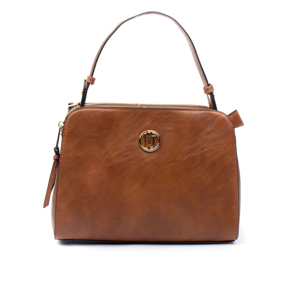 Bolsa Feminina WJ Tiracolo Média Texturizada Caramelo