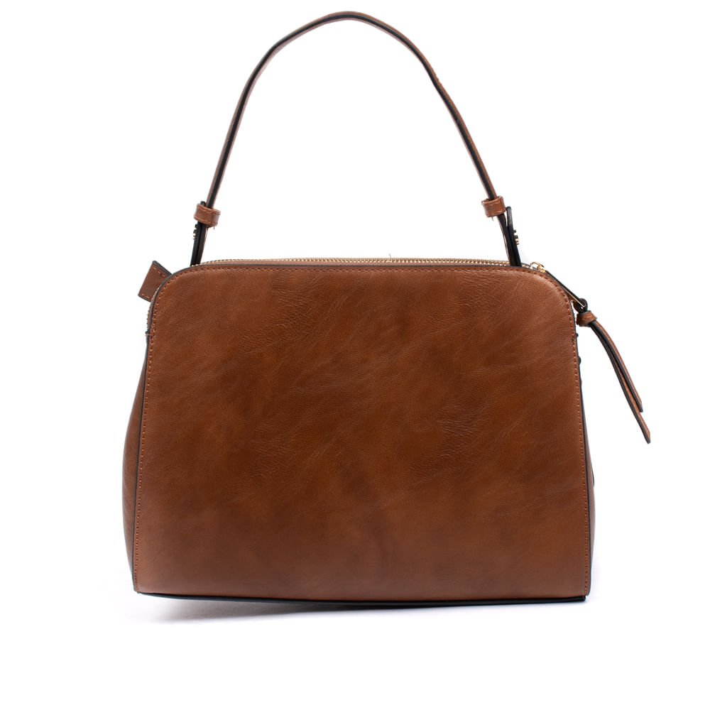 Bolsa Feminina WJ Tiracolo Média Texturizada Caramelo Marrom 2
