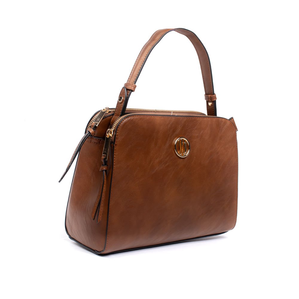 Bolsa Feminina WJ Tiracolo Média Texturizada Caramelo Marrom 3