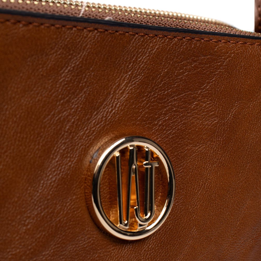 Bolsa Feminina WJ Tiracolo Média Texturizada Caramelo Marrom 5