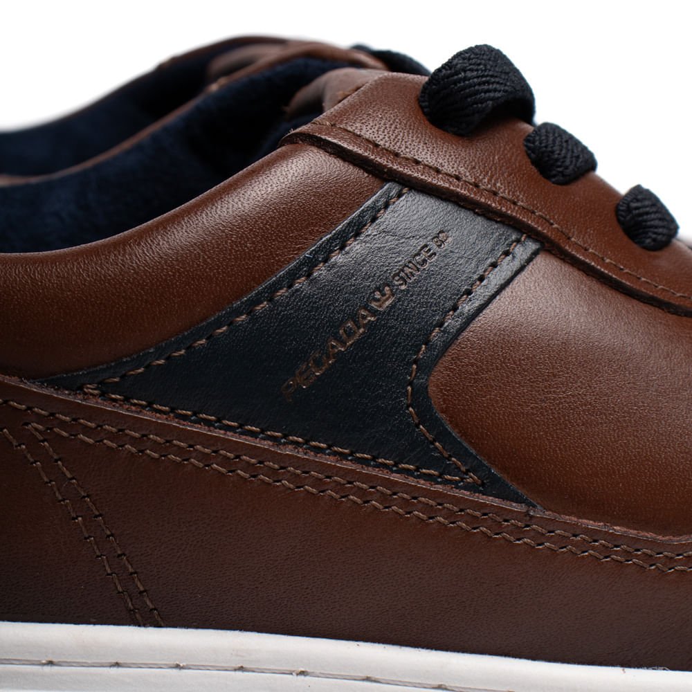 Sapato Masculino Pegada Stretch Social Couro Marrom Marrom 6