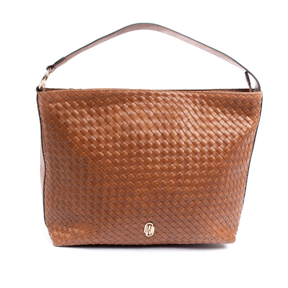 Bolsa Feminina WJ Tote Grande Tressê Caramelo
