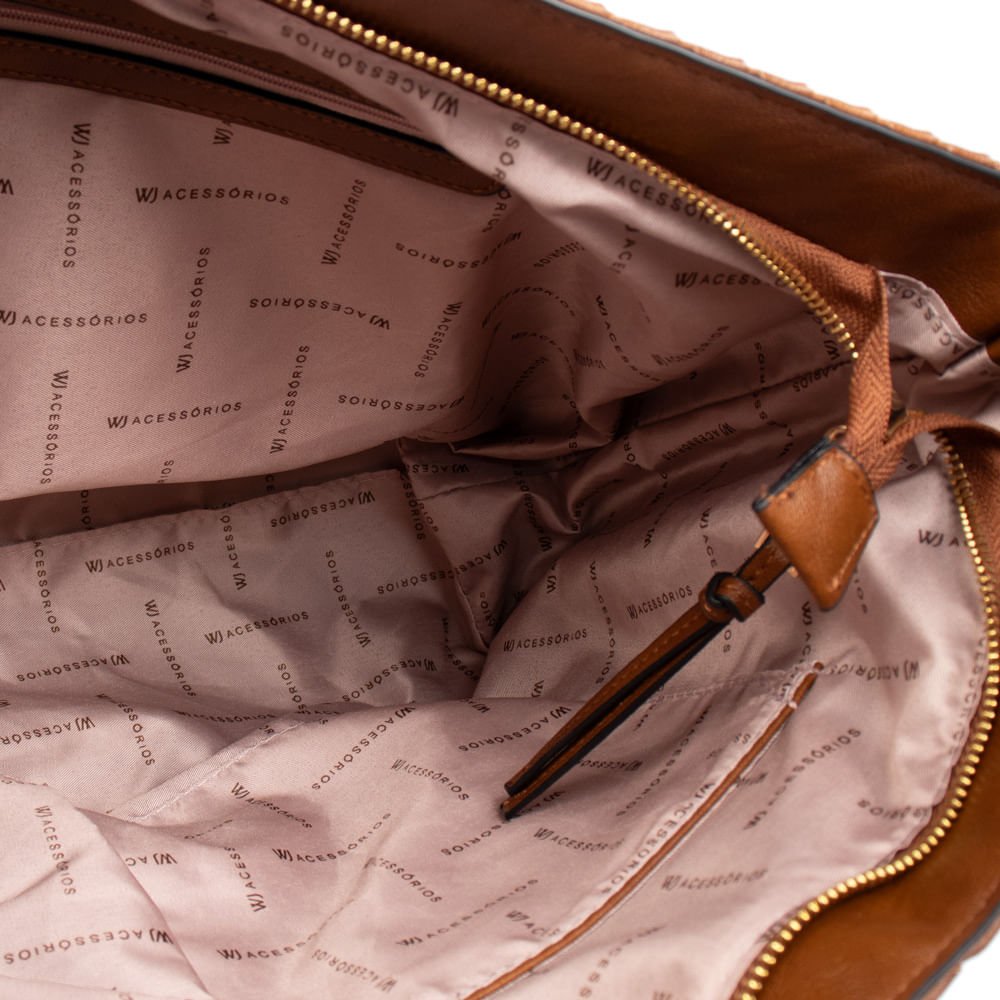 Bolsa Feminina WJ Tote Grande Tressê Caramelo Caramelo 4