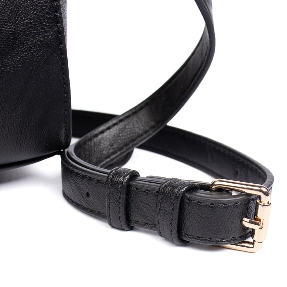 Bolsa Feminina WJ Tiracolo Média Texturizada Preto Preto 6