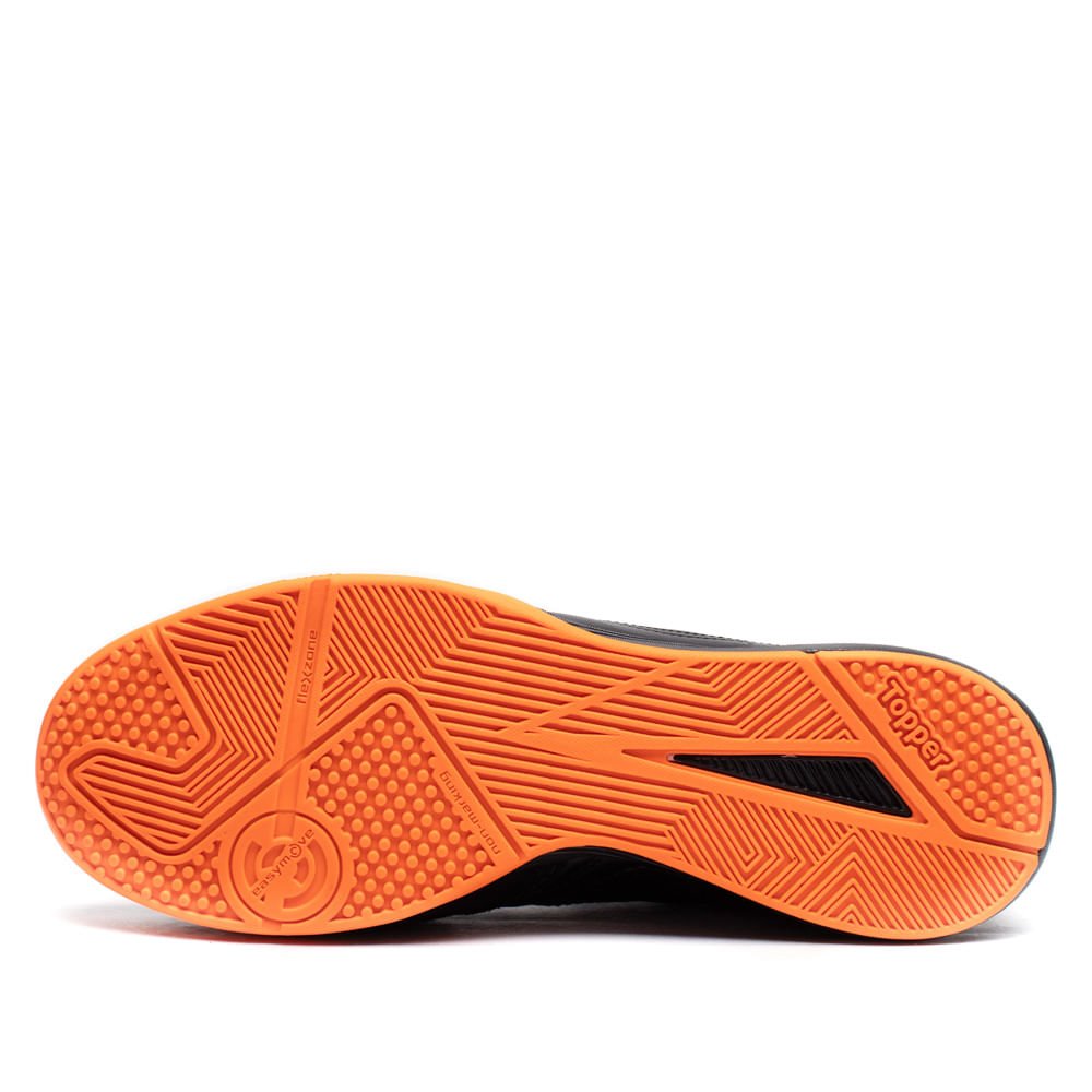 Chuteira Futsal Topper Dominator Club VI Preto/Laranja Preto 2