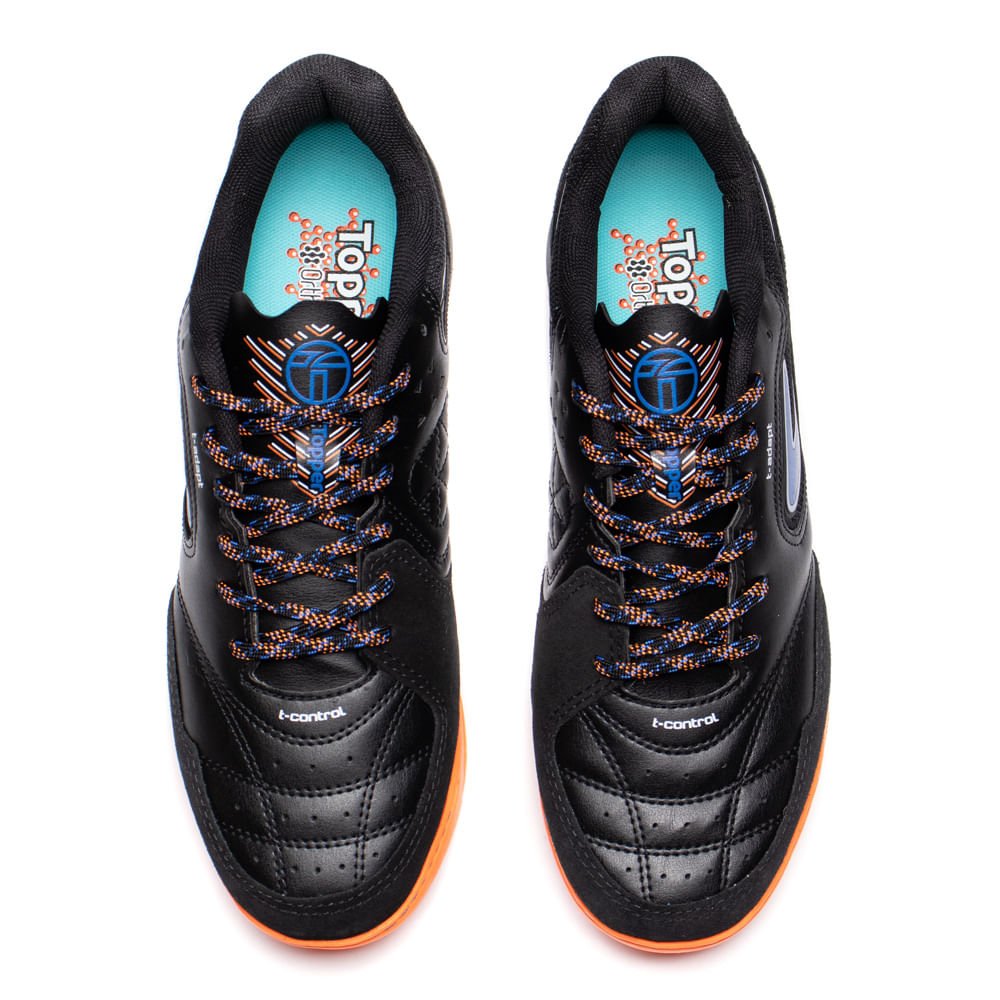 Chuteira Futsal Topper Dominator Club VI Preto/Laranja Preto 4