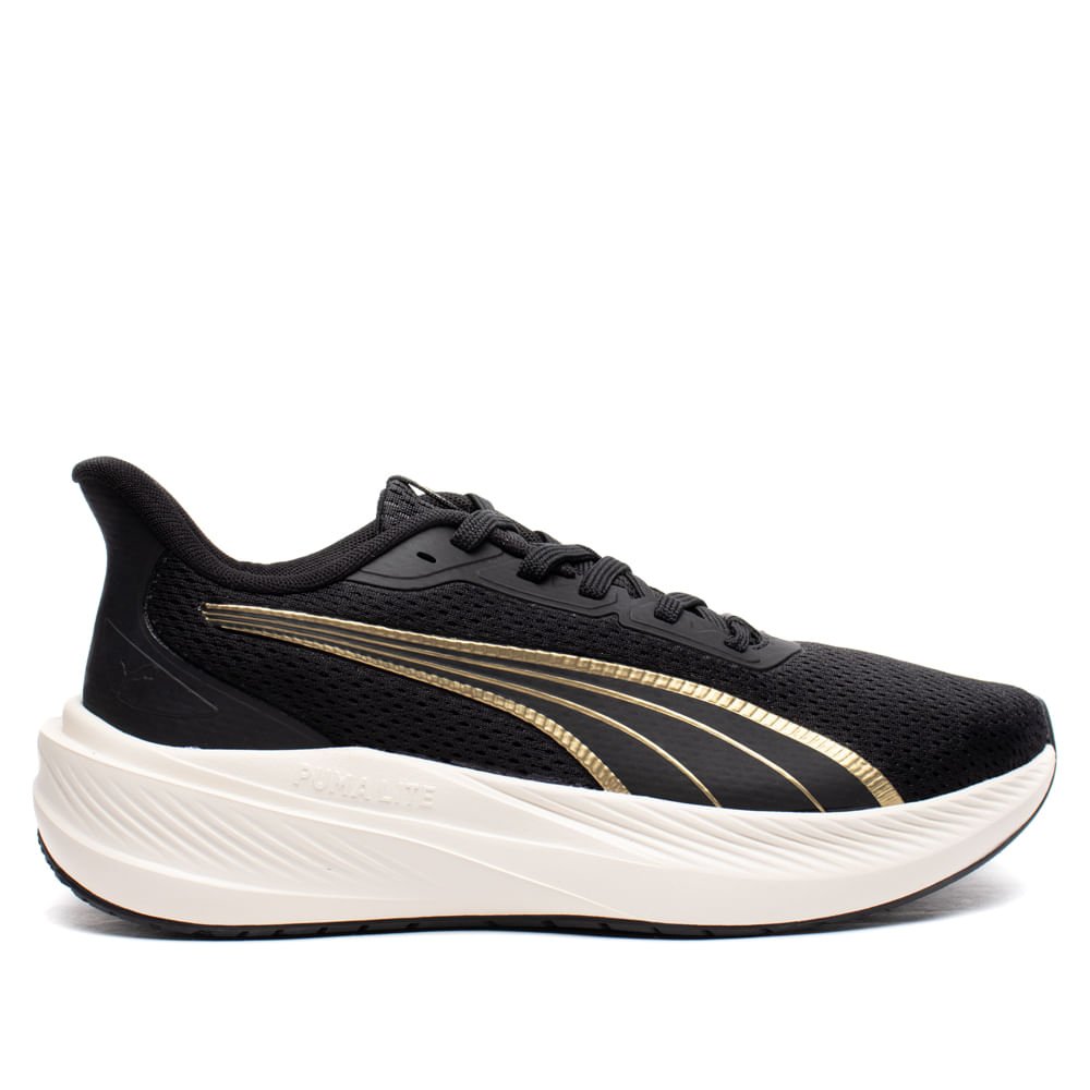 Tênis Feminino Puma Dasher Lite WNS Esportivo Preto/Dourado